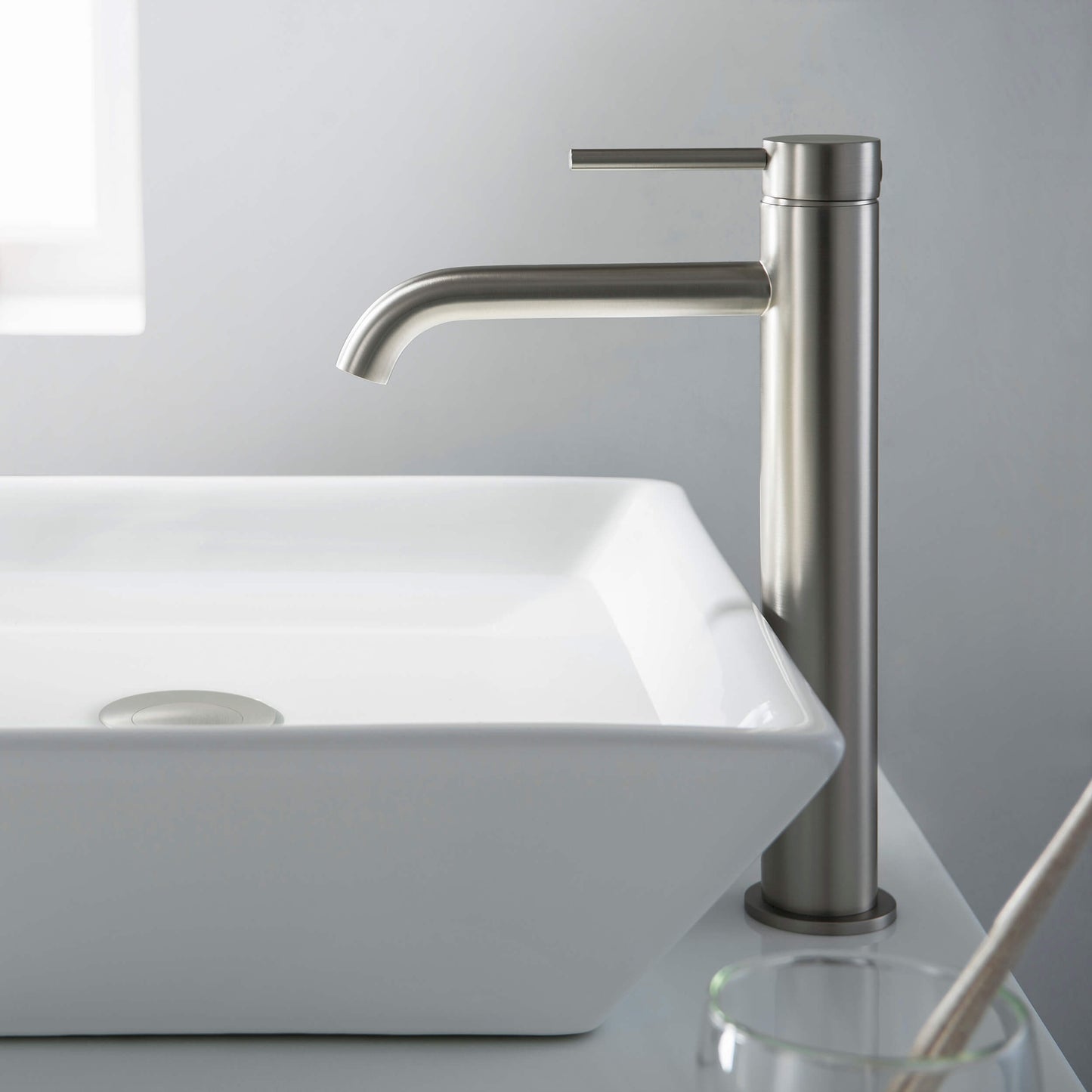 Halo Single Handle Bathroom Vessel Sink Faucet with Pop Up Drain