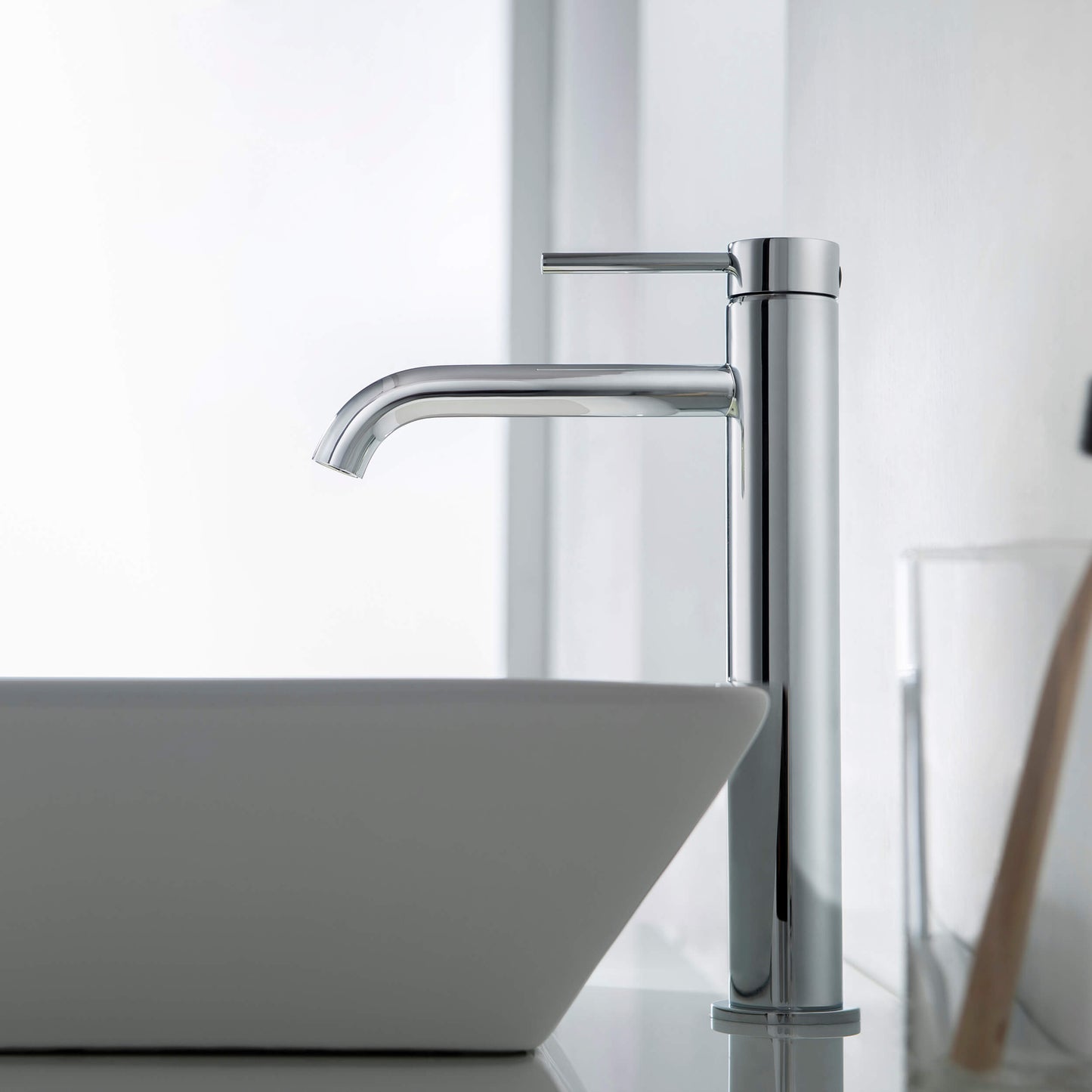 Halo Single Handle Bathroom Vessel Sink Faucet with Pop Up Drain