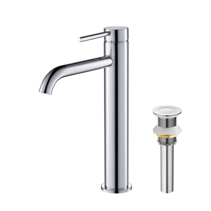 Halo Single Handle Bathroom Vessel Sink Faucet with Pop Up Drain