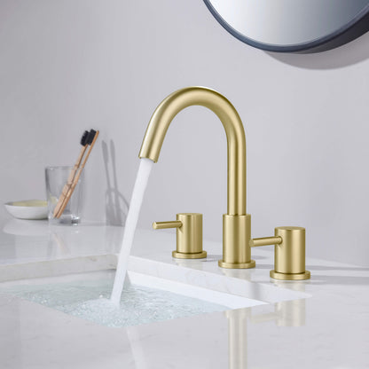 Halo 8" Widespread High-Arc Bathroom Sink Faucet with Drain Assembly
