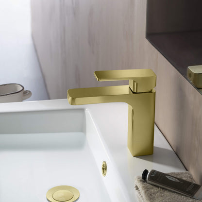 Fusion Single Handle Bathroom Vanity Sink Faucet with Pop Up Drain
