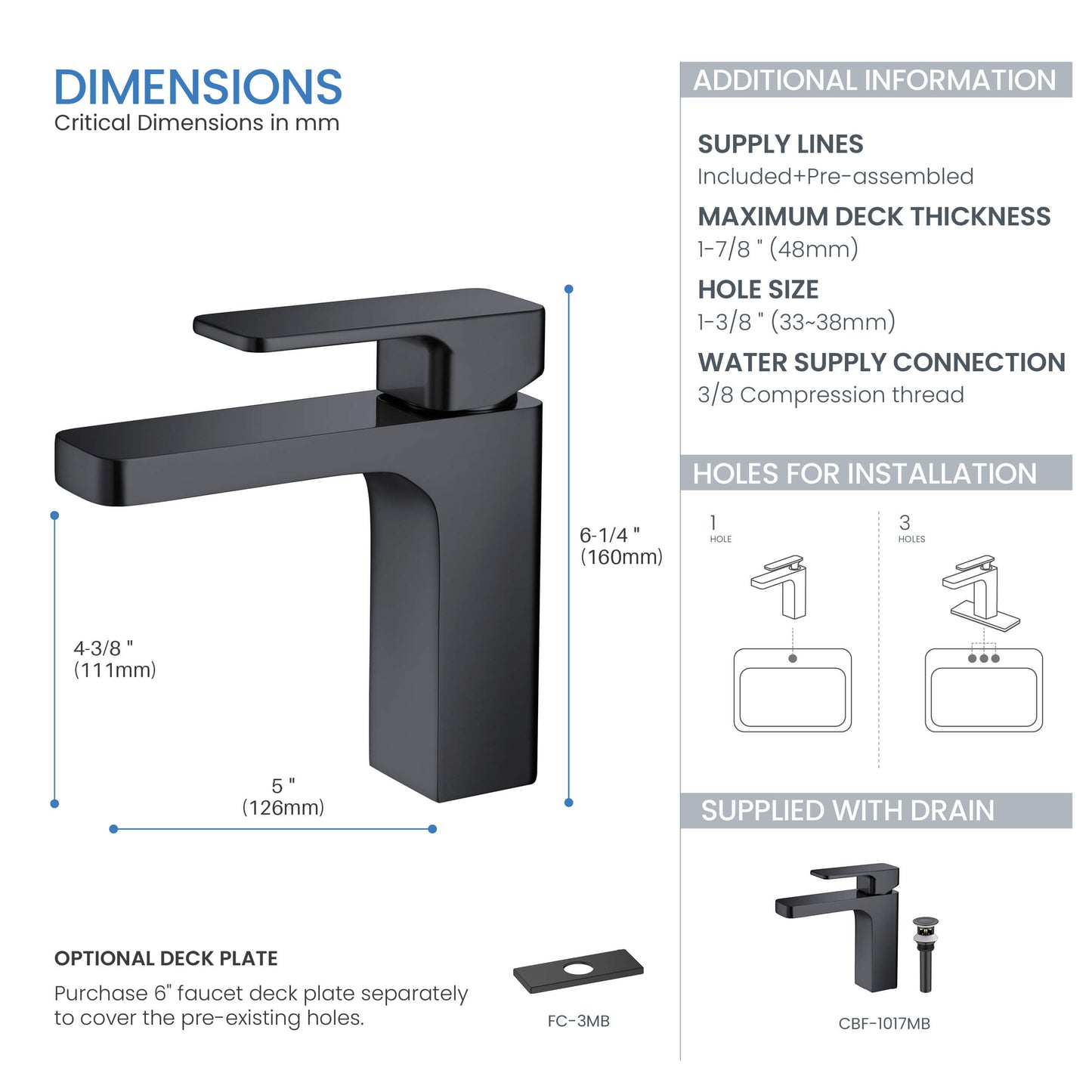 Fusion Single Handle Bathroom Vanity Sink Faucet with Pop Up Drain