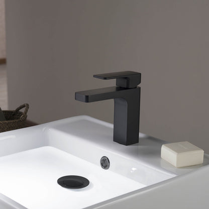 Fusion Single Handle Bathroom Vanity Sink Faucet with Pop Up Drain