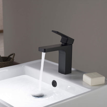 Fusion Single Handle Bathroom Vanity Sink Faucet with Pop Up Drain