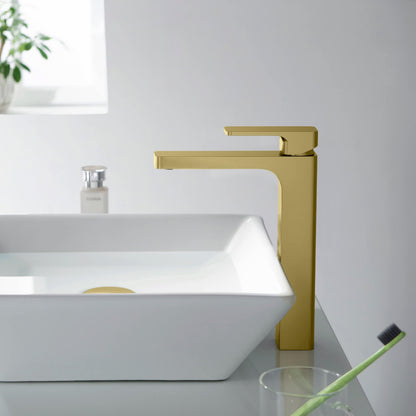 Fusion Single Handle Bathroom Vessel Sink Faucet with Pop Up Drain