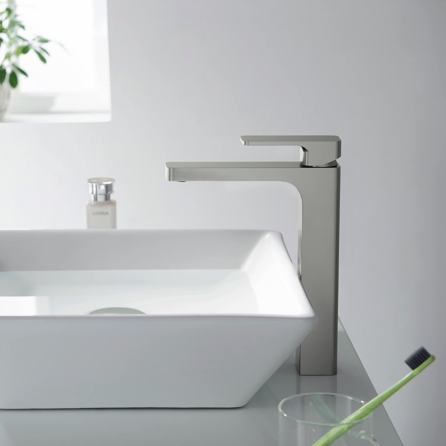 Fusion Single Handle Bathroom Vessel Sink Faucet with Pop Up Drain