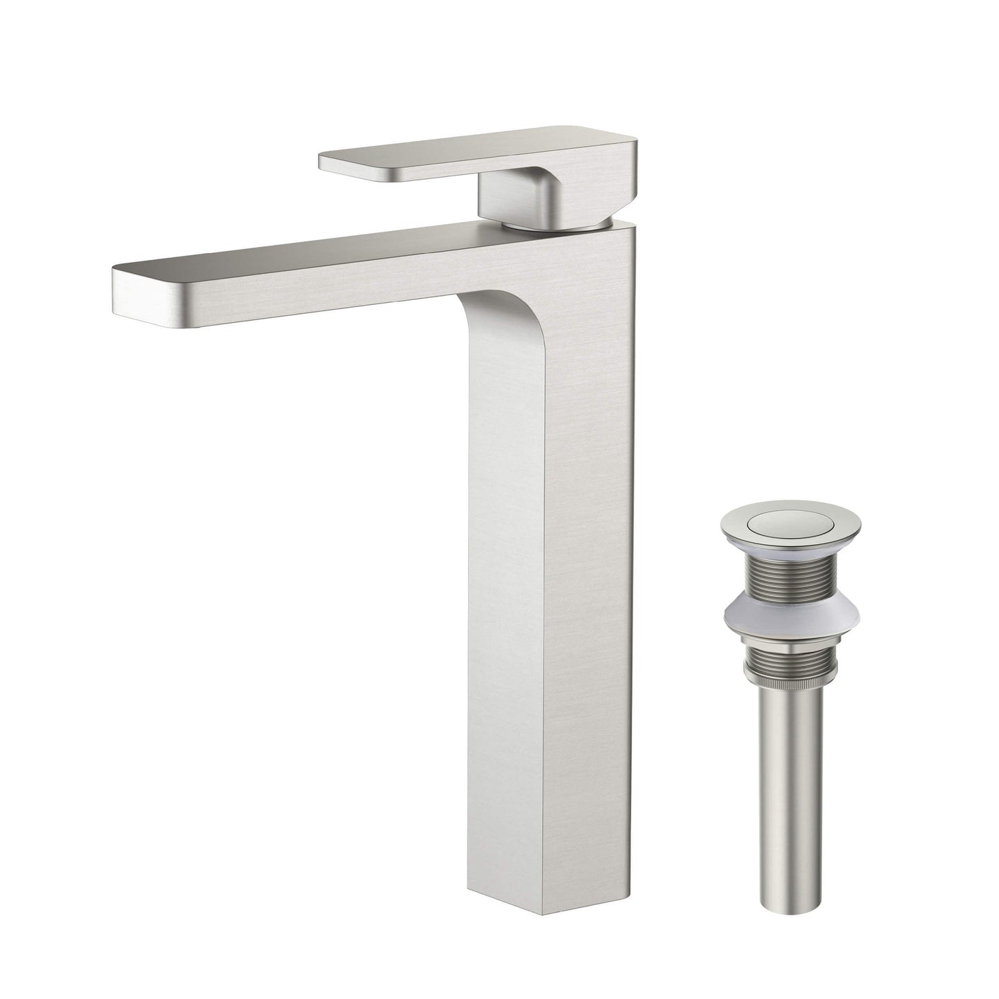 Fusion Single Handle Bathroom Vessel Sink Faucet with Pop Up Drain