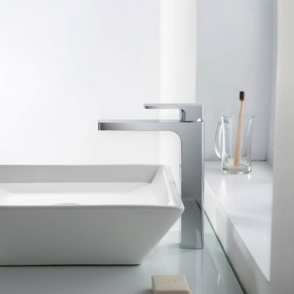 Fusion Single Handle Bathroom Vessel Sink Faucet with Pop Up Drain