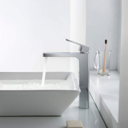 Fusion Single Handle Bathroom Vessel Sink Faucet with Pop Up Drain