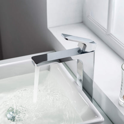 Fusion Single Handle Bathroom Vessel Sink Faucet with Pop Up Drain