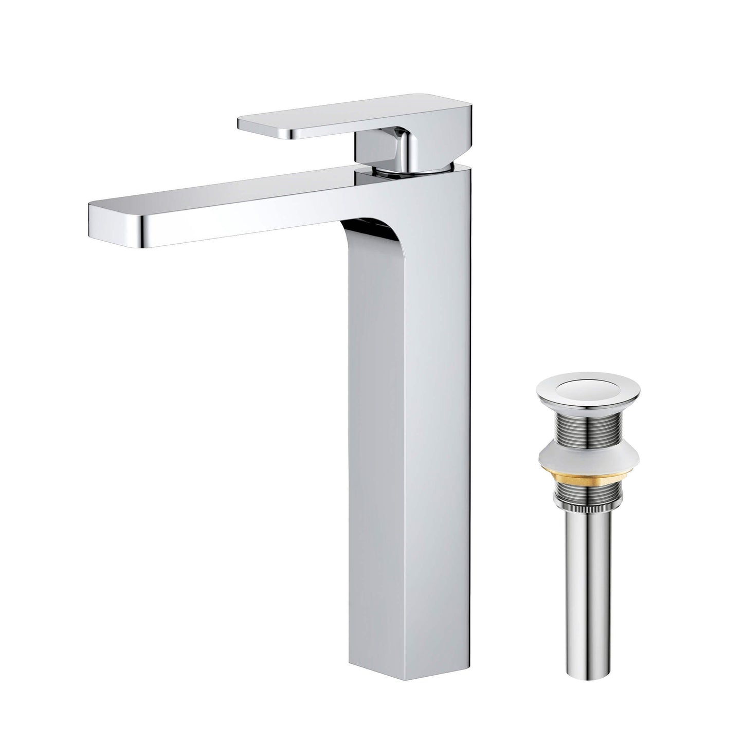 Fusion Single Handle Bathroom Vessel Sink Faucet with Pop Up Drain