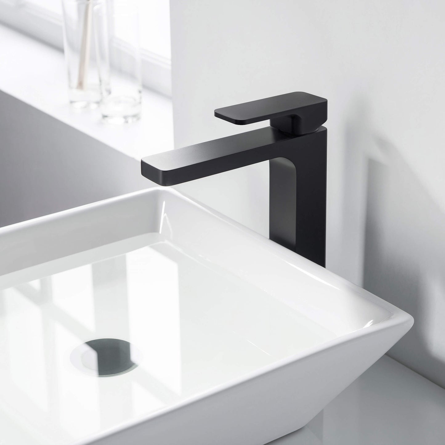 Fusion Single Handle Bathroom Vessel Sink Faucet with Pop Up Drain