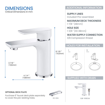 Austin Single Handle Bathroom Vanity Sink Faucet with Pop Up Drain