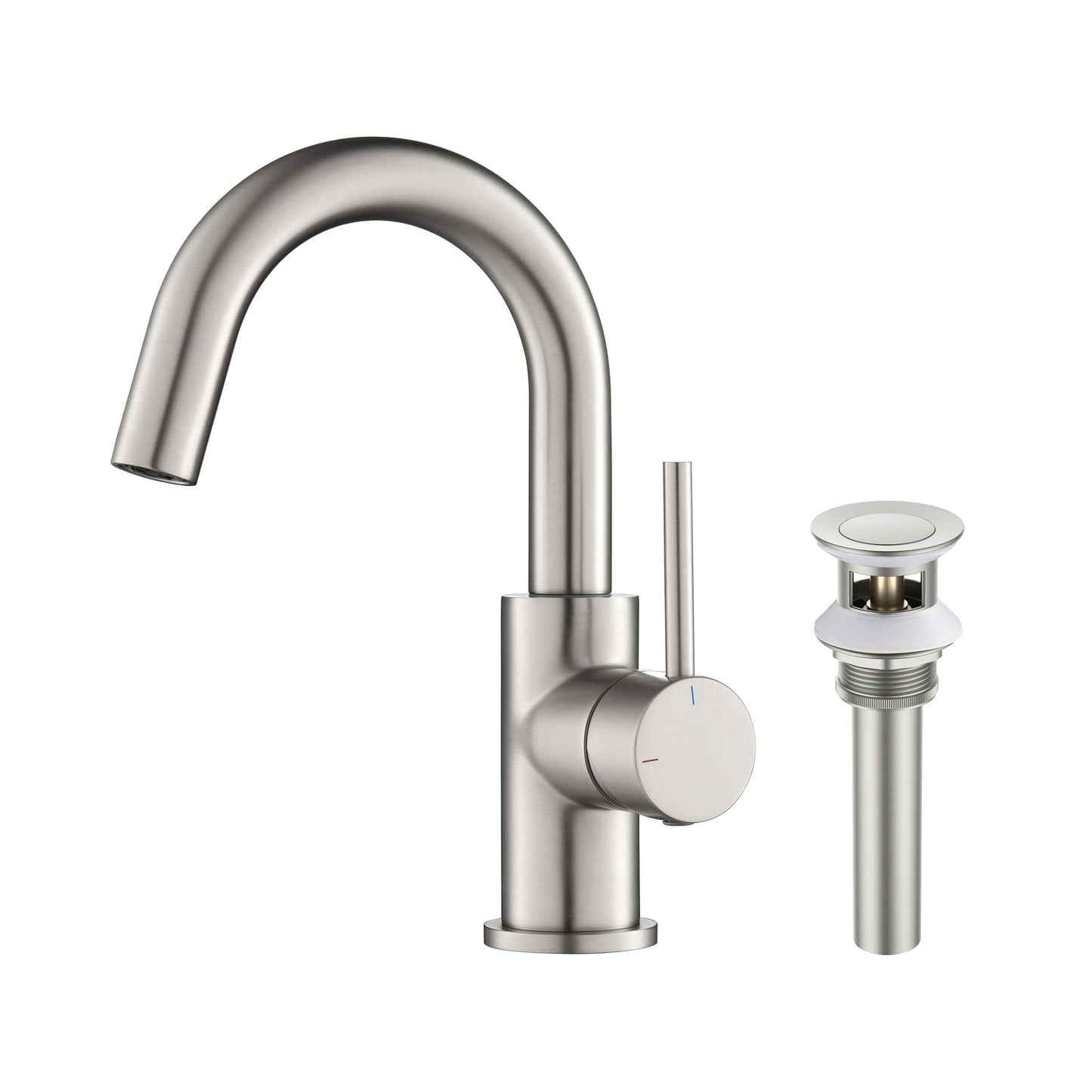 Halo Single Handle High-Arc Bathroom Sink Faucet with Pop Up Drain
