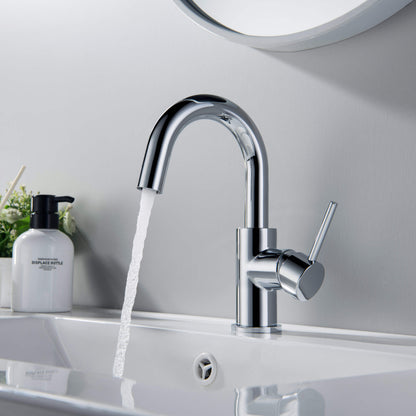 Halo Single Handle High-Arc Bathroom Sink Faucet with Pop Up Drain