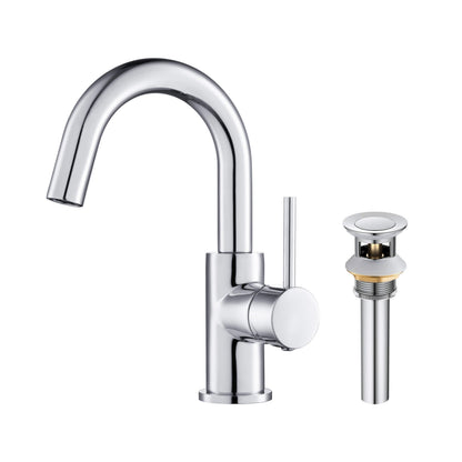 Halo Single Handle High-Arc Bathroom Sink Faucet with Pop Up Drain