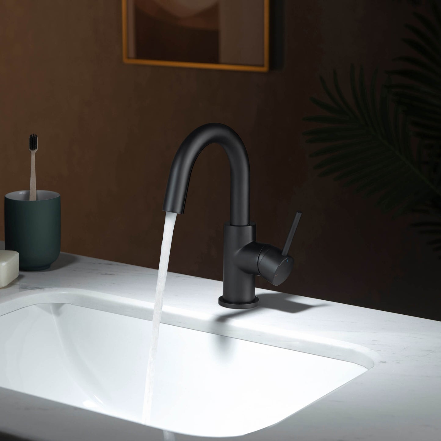 Halo Single Handle High-Arc Bathroom Sink Faucet with Pop Up Drain