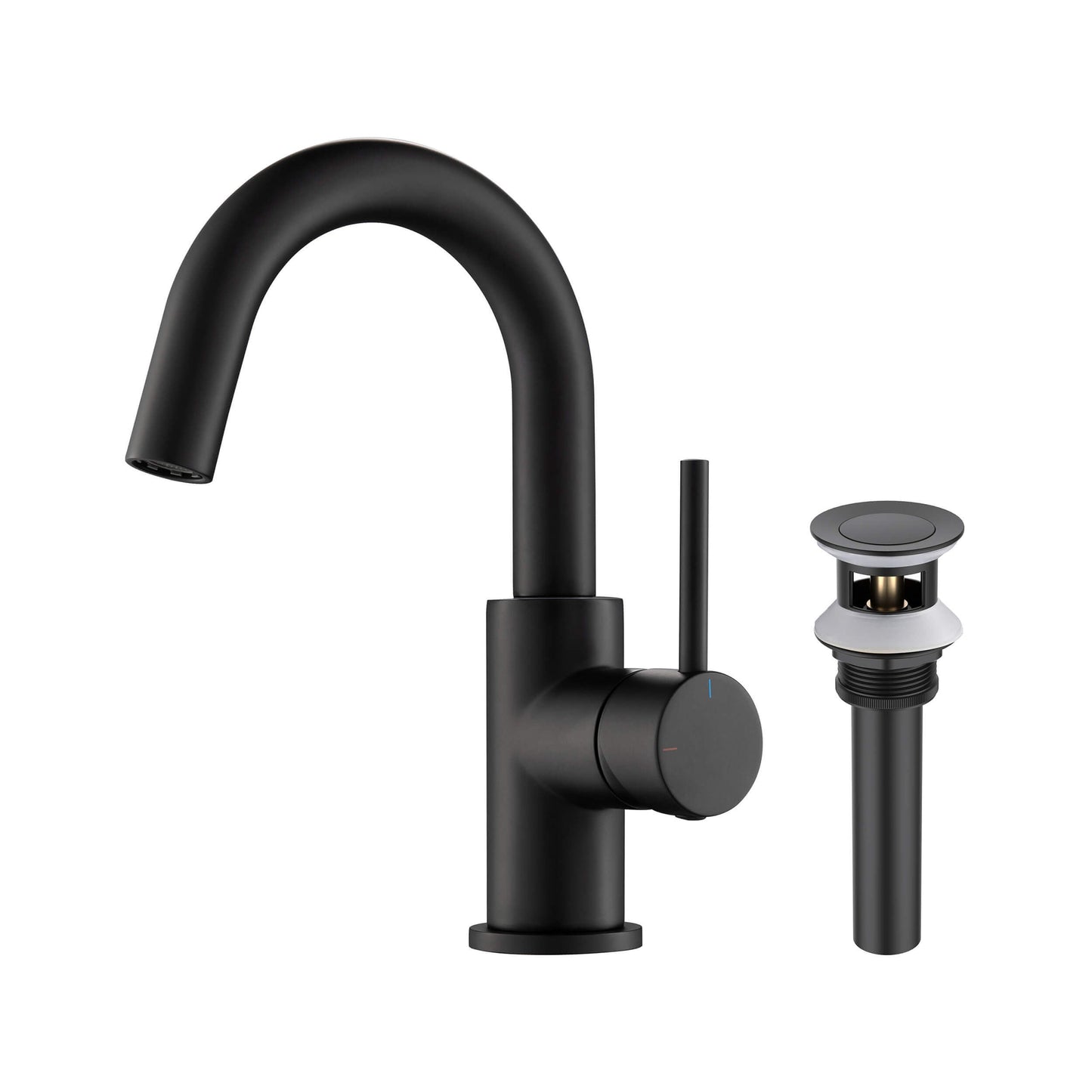 Halo Single Handle High-Arc Bathroom Sink Faucet with Pop Up Drain