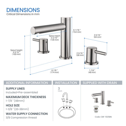 Halo 8" Widespread Bathroom Sink Faucet with Drain Assembly