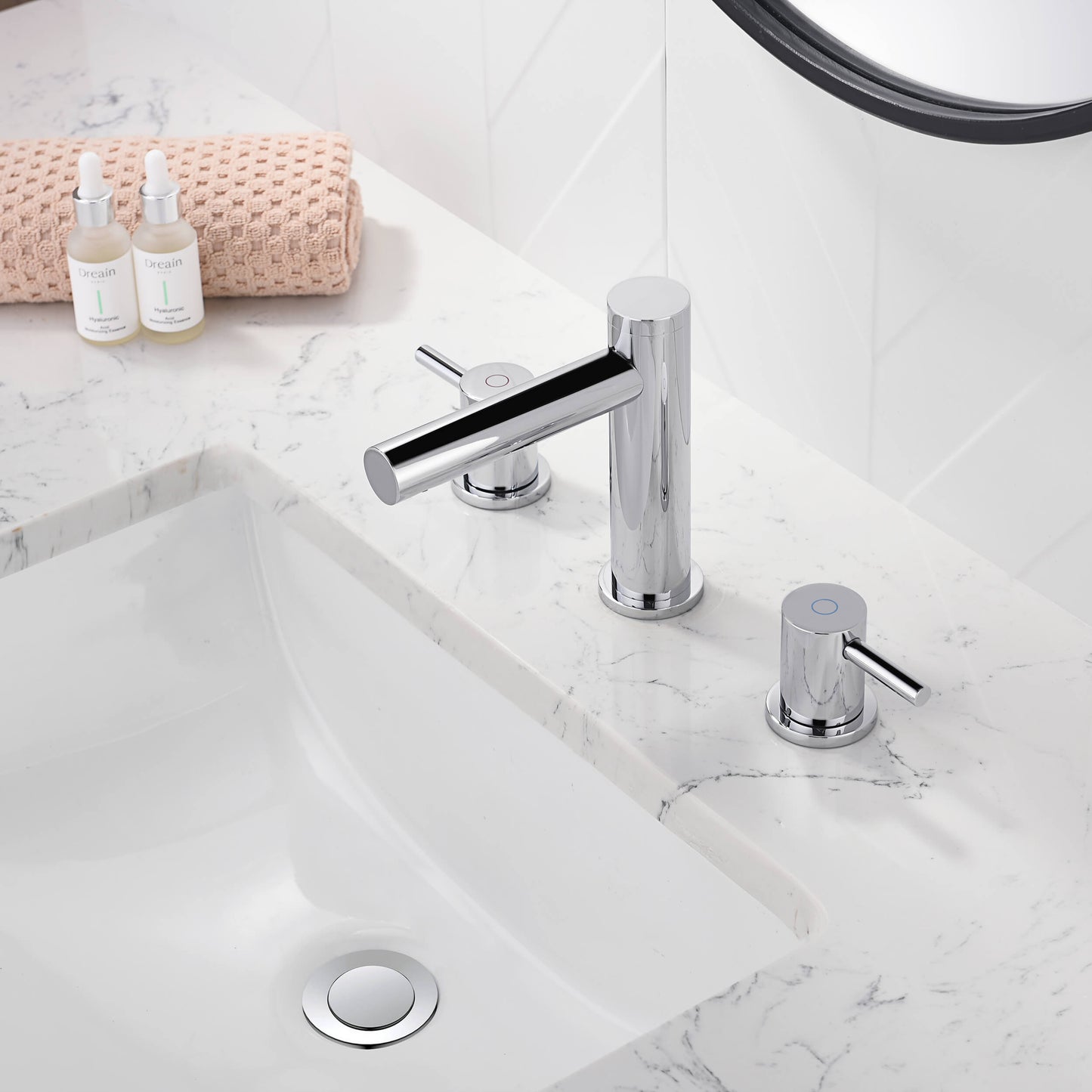 Halo 8" Widespread Bathroom Sink Faucet with Drain Assembly