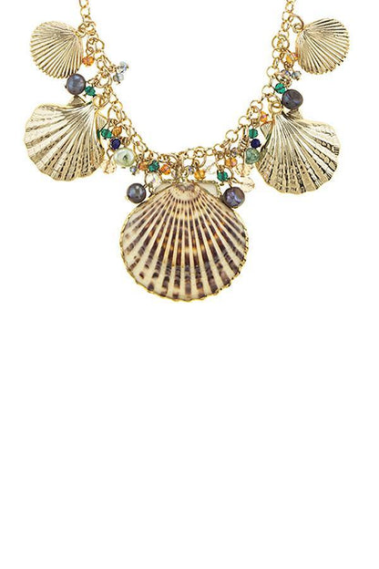 Oversize shell station necklace set
