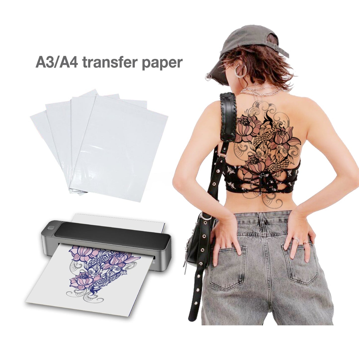 MAST® Upgraded A3 Bluetooth Tattoo Stencil Printer Portable Tattoo Transfer Machine for Large-Scale Tattoo Stencil