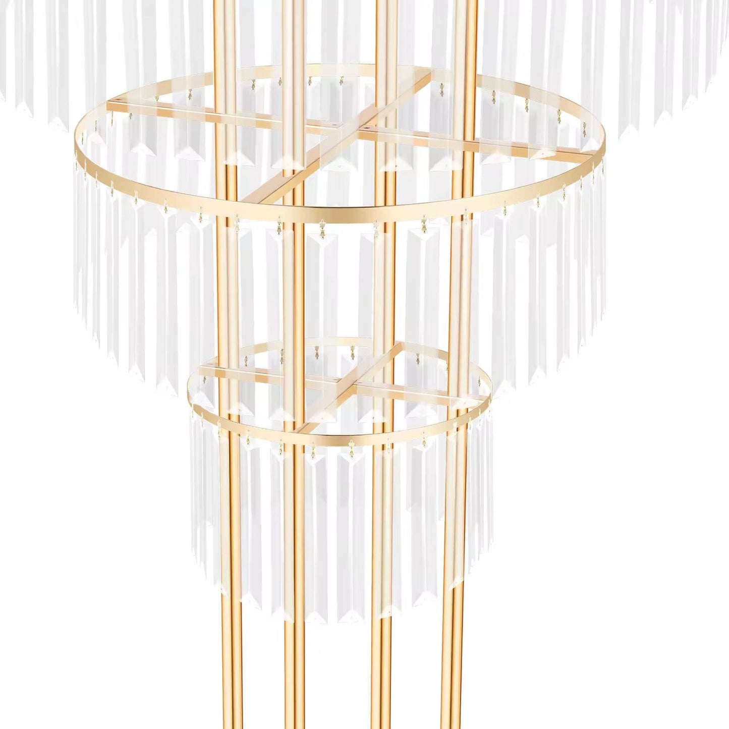 Luxe Wedding Party Centerpiece - 35 Inch Gold Crystal Stand