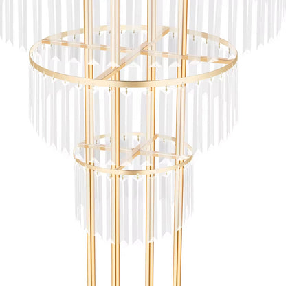 Luxe Wedding Party Centerpiece - 35 Inch Gold Crystal Stand