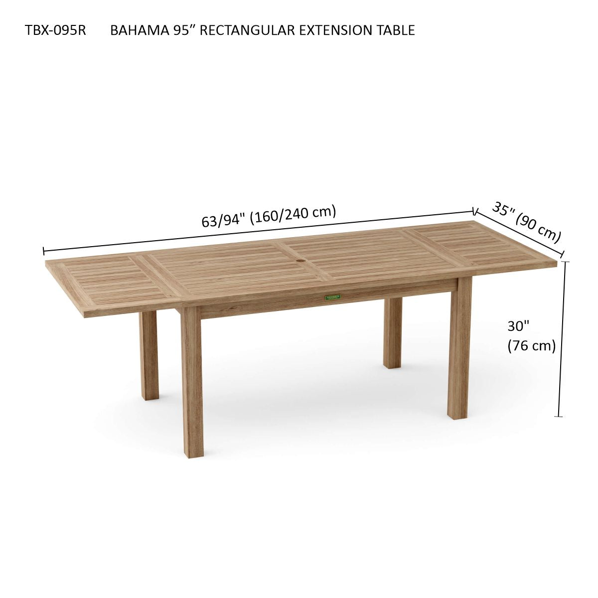 Bahama 95" Rectangular Extension Table