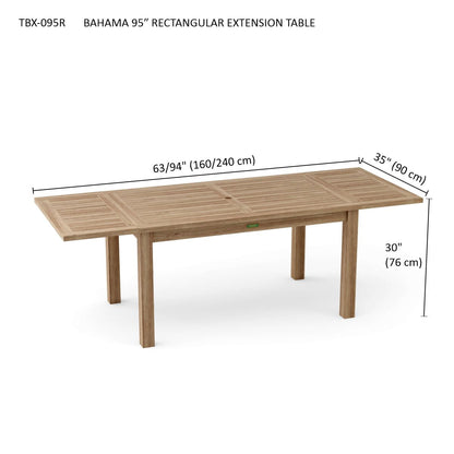 Bahama 95" Rectangular Extension Table