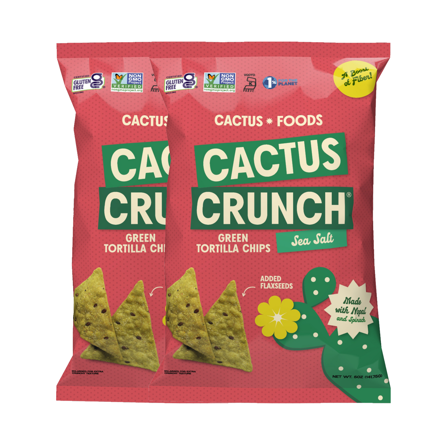 Cactus Crunch Tortilla Chips - Sea Salt Bundle (4 Pack) 5oz. Bags
