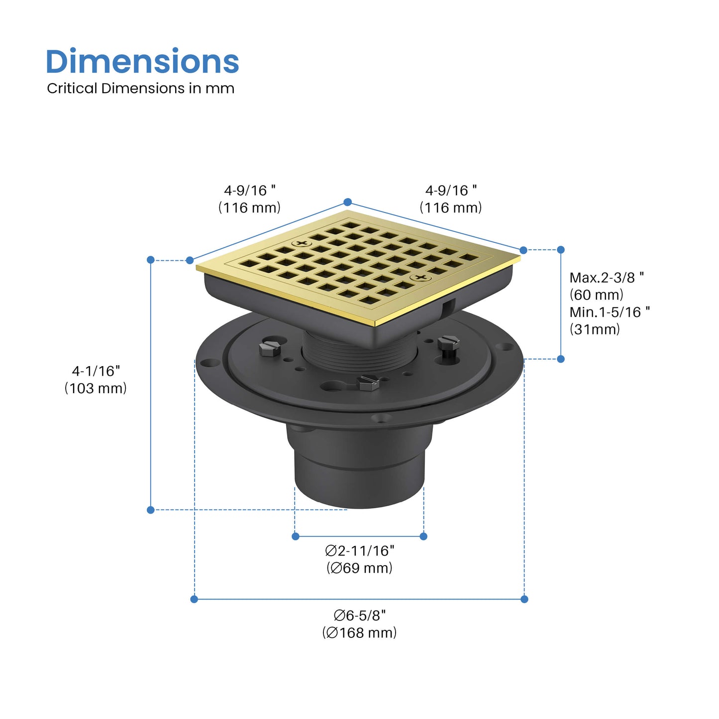 Casa 4" Tile-In Shower Drain