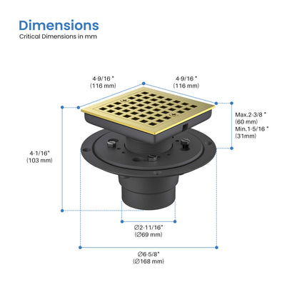Casa 4" Tile-In Shower Drain