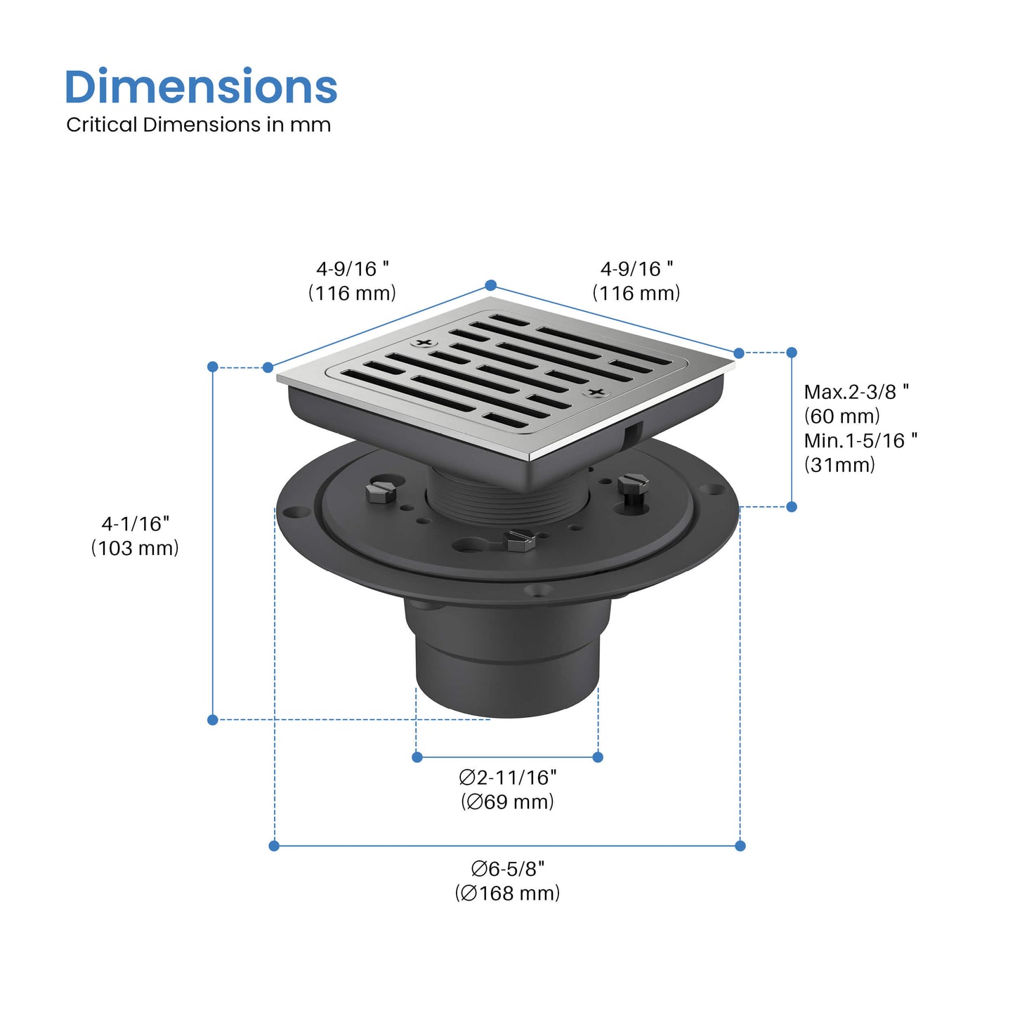 Casa 4" Tile-In Shower Drain