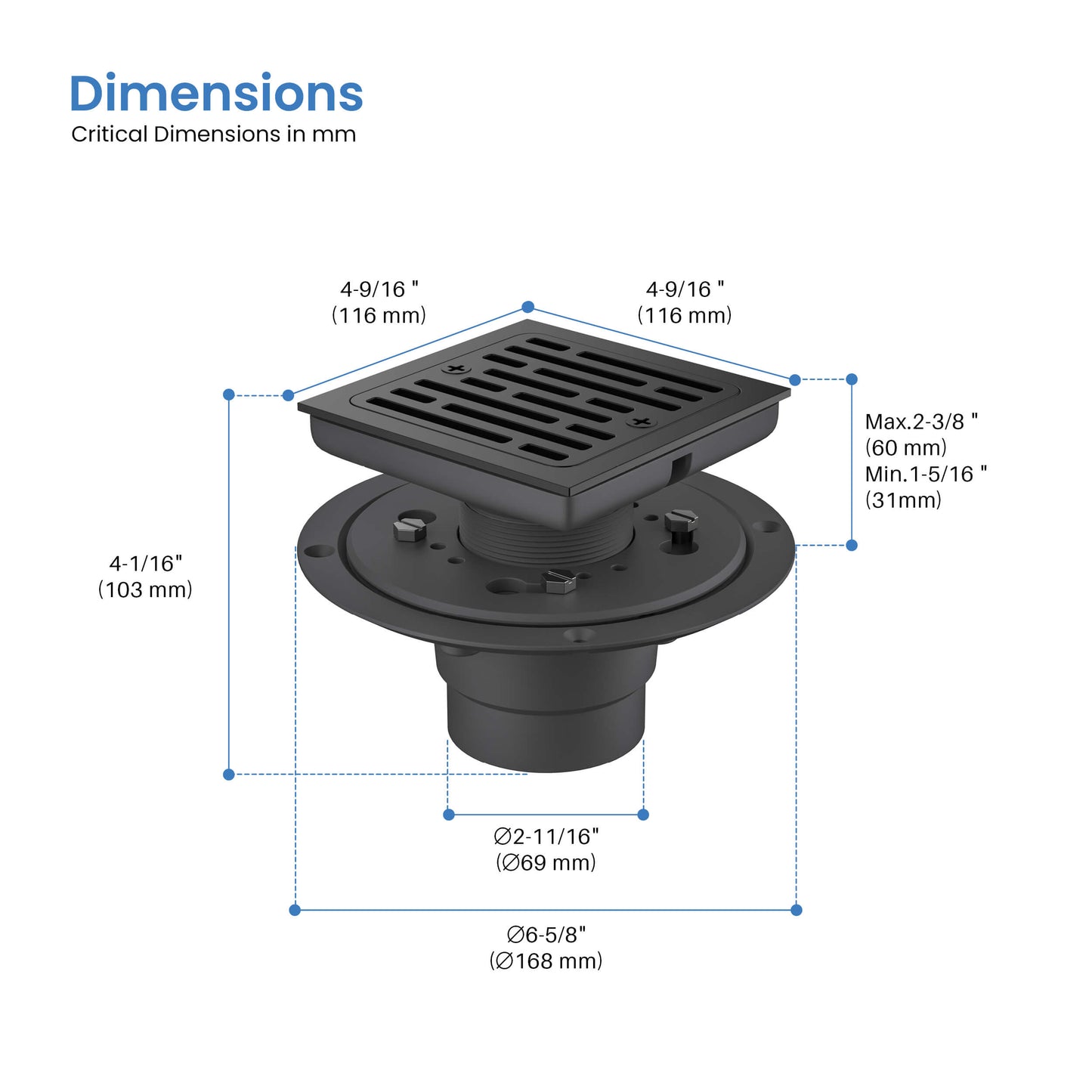 Casa 4" Tile-In Shower Drain