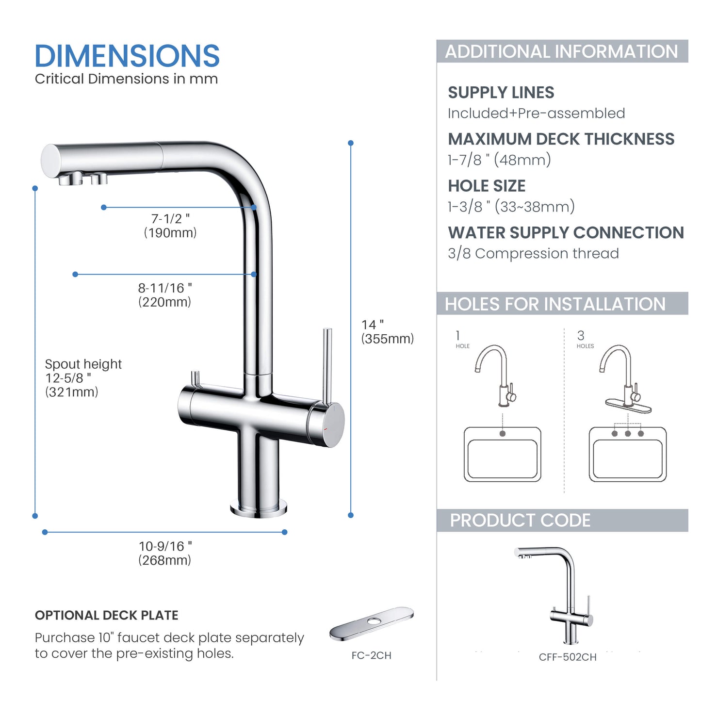 Halo 2-in-1 Pull Out Kitchen Filtration Faucet