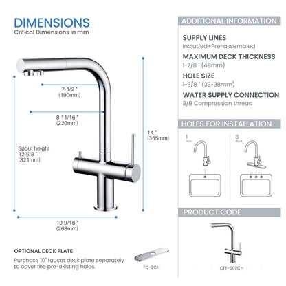 Halo 2-in-1 Pull Out Kitchen Filtration Faucet