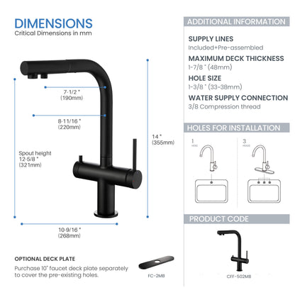 Halo 2-in-1 Pull Out Kitchen Filtration Faucet