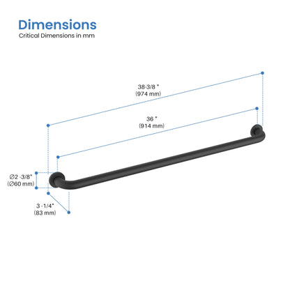 Halo 36" Stainless Steel Bathroom Safety Grab Bar
