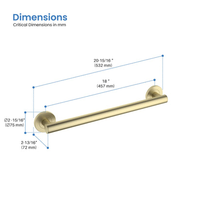 Casa 18" Stainless Steel Bathroom Safety Grab Bar