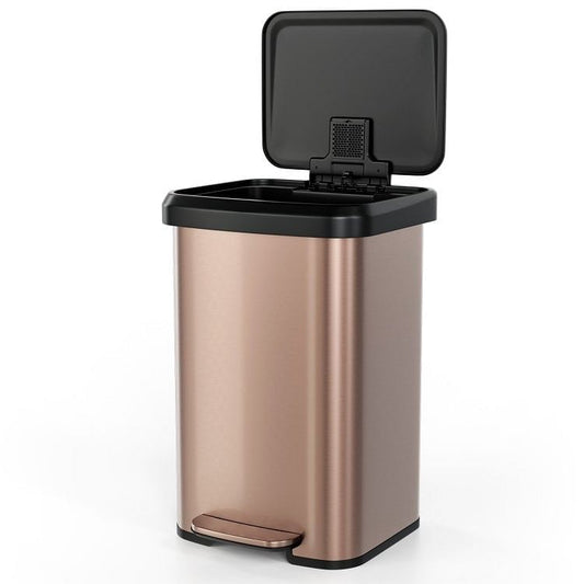 13-Gallon Copper Gold Stainless Steel Step Trash Can with Soft Close | Kitchen [Metal] | Kitchen + Metal
