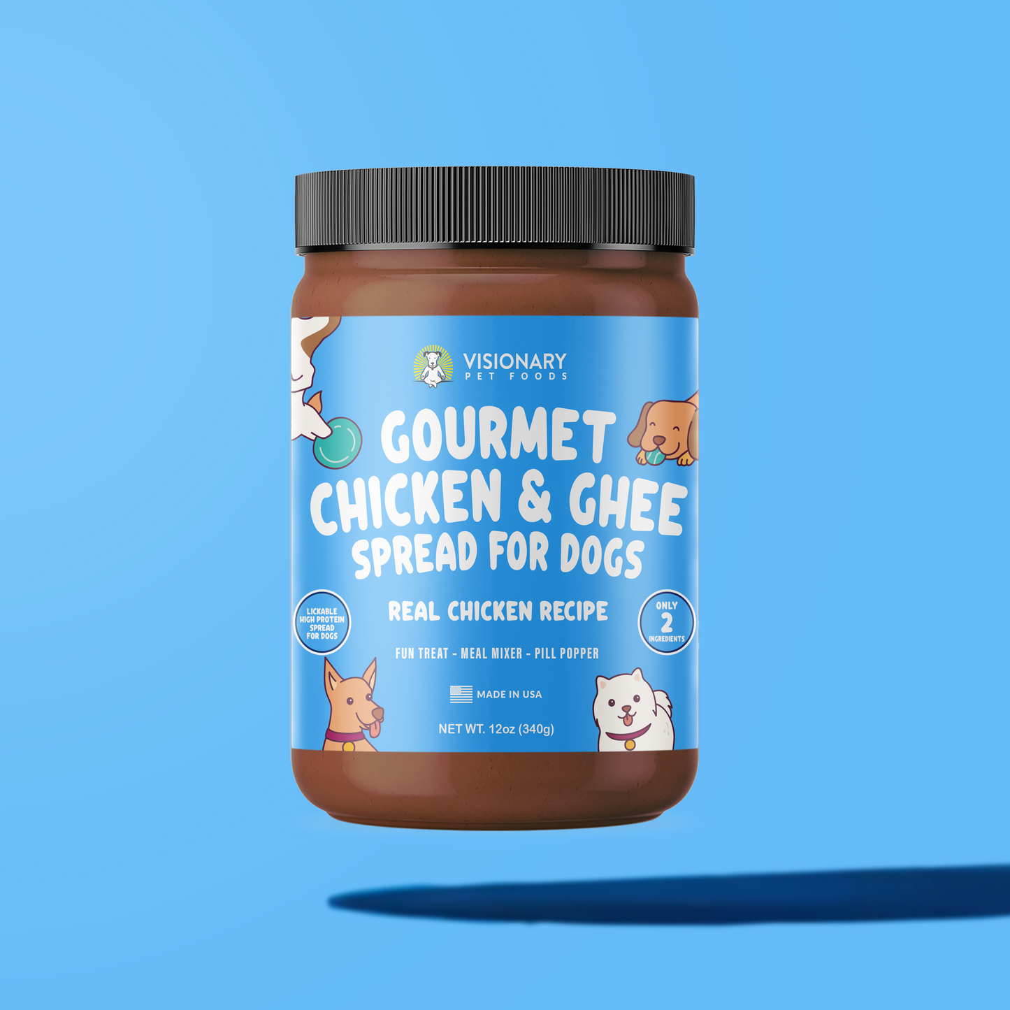 Chicken and Ghee Meat Spread | NEW 12oz Jar | Family Pet | Kitchen + Metal