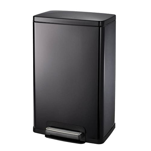 Stainless Steel 13-Gallon Kitchen Trash Can with Step Lid Charcoal | Trash Cans | Kitchen [Metal] | Kitchen + Metal