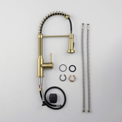 Genova Commercial Style Single Handle Pull Down Kitchen Sink Faucet