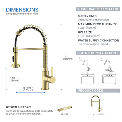 Genova Commercial Style Single Handle Pull Down Kitchen Sink Faucet