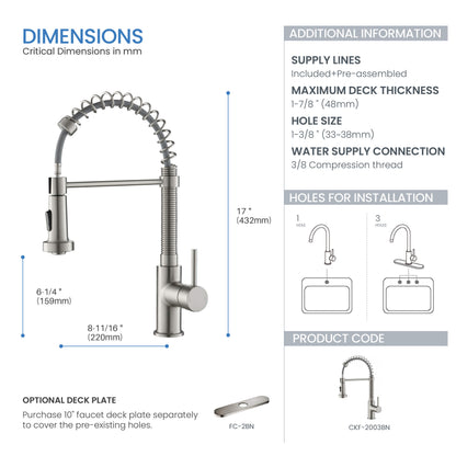 Genova Commercial Style Single Handle Pull Down Kitchen Sink Faucet