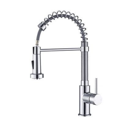 Genova Commercial Style Single Handle Pull Down Kitchen Sink Faucet