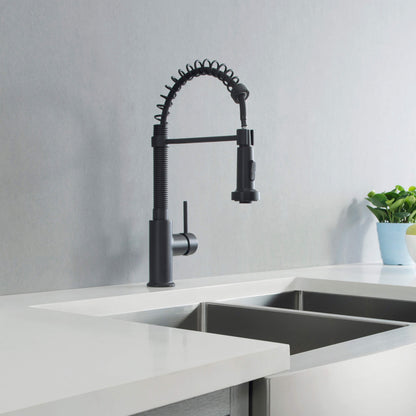 Genova Commercial Style Single Handle Pull Down Kitchen Sink Faucet