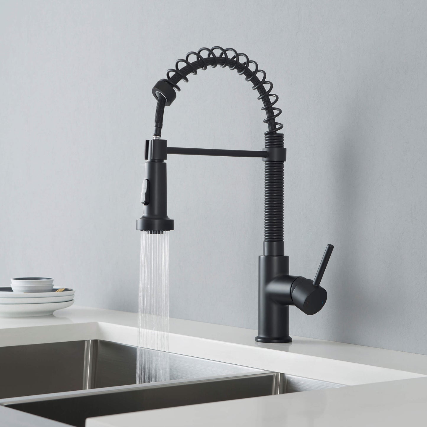 Genova Commercial Style Single Handle Pull Down Kitchen Sink Faucet