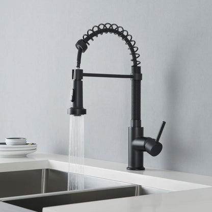 Genova Commercial Style Single Handle Pull Down Kitchen Sink Faucet